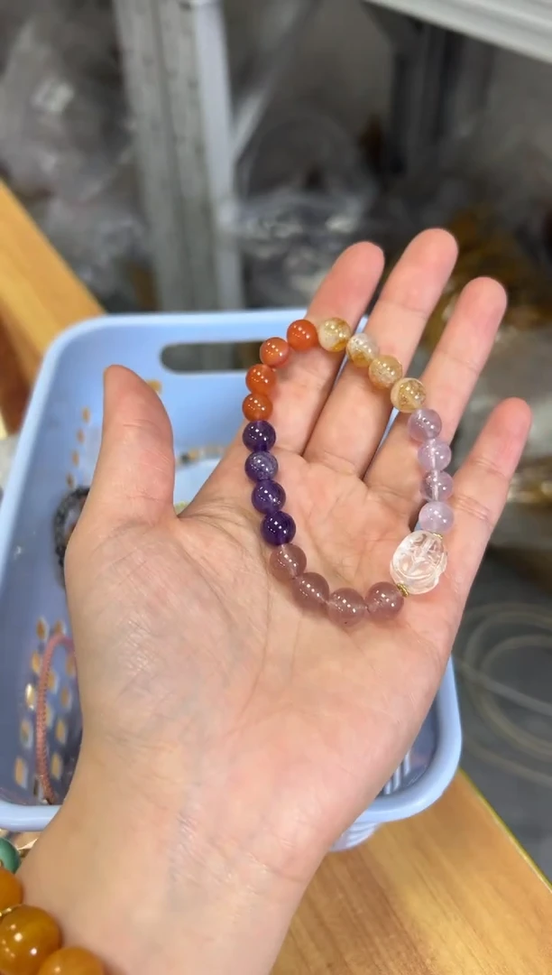 水晶手链未镶嵌多宝水晶白晶貔貅款手链[2407]
