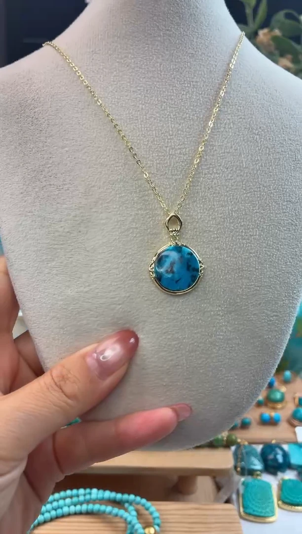 合金绿松石项链1