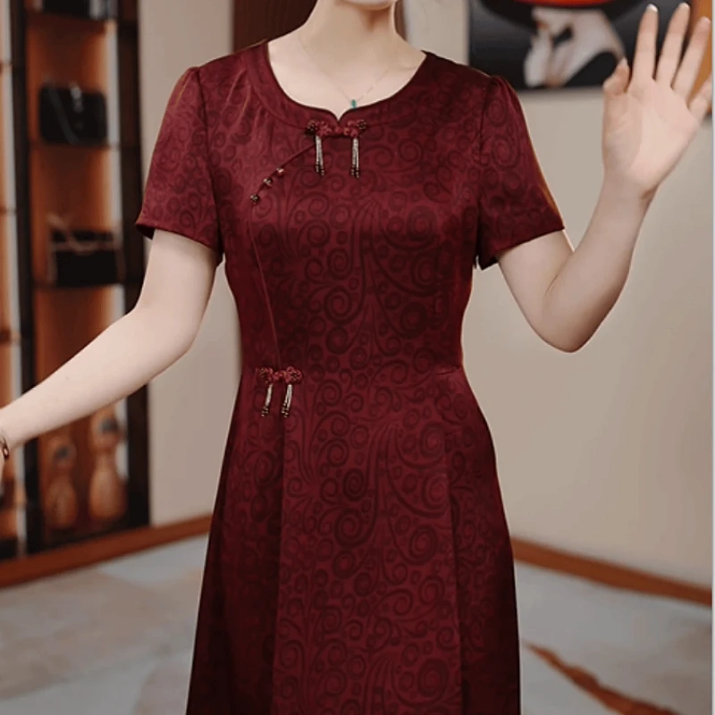 678【连衣裙】2025夏季新款高端精致优雅时尚气质印花显瘦连衣裙