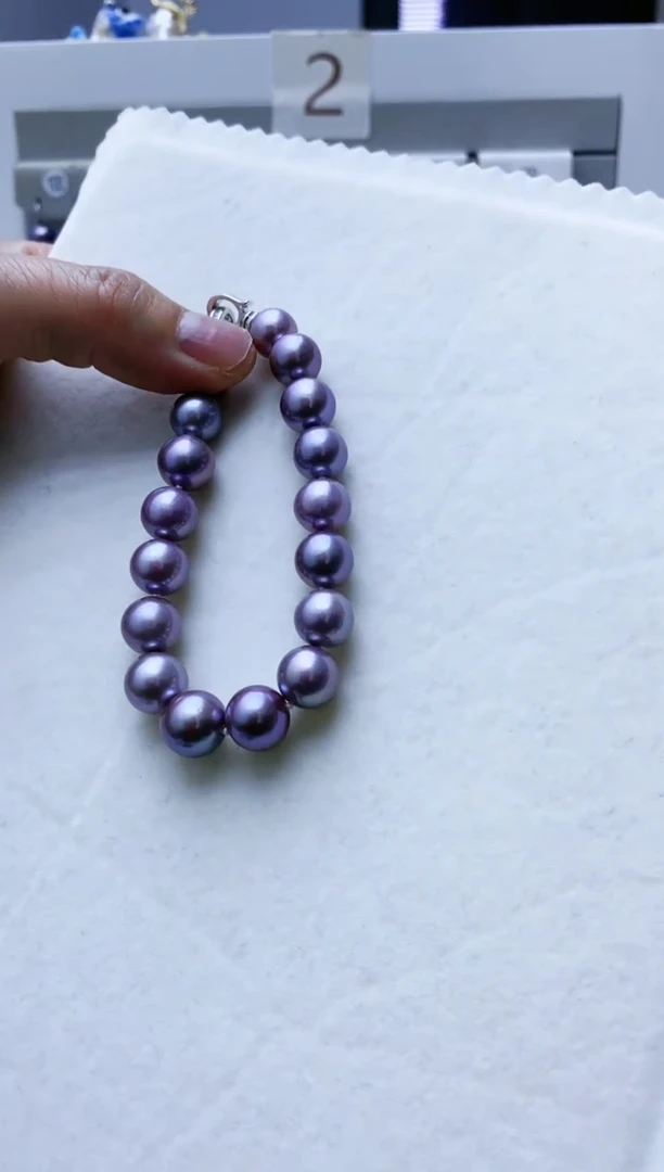 【闪购商品】淡水珍珠耳饰银S925镶嵌手串 丁香紫