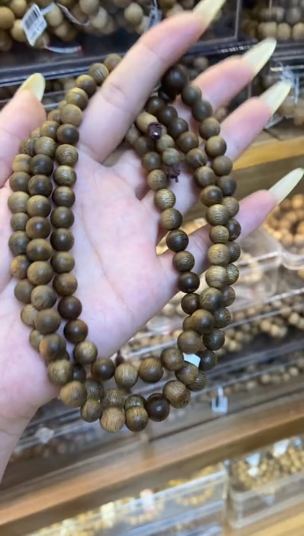 沉香手串文莱圆珠长串0.8微瑕多样性发其一