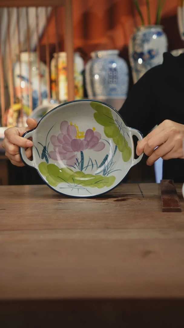 瓷片【简家甄选】景德镇设计师釉下手绘陶瓷餐具