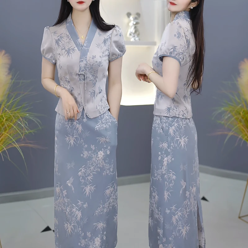 【套装定制】B1130图片色套裙优雅气质时尚减龄休闲显瘦夏季两件