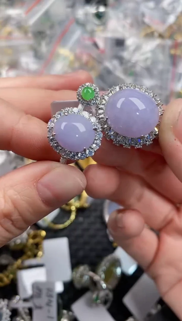 银S925镶嵌戒指翡翠222               10