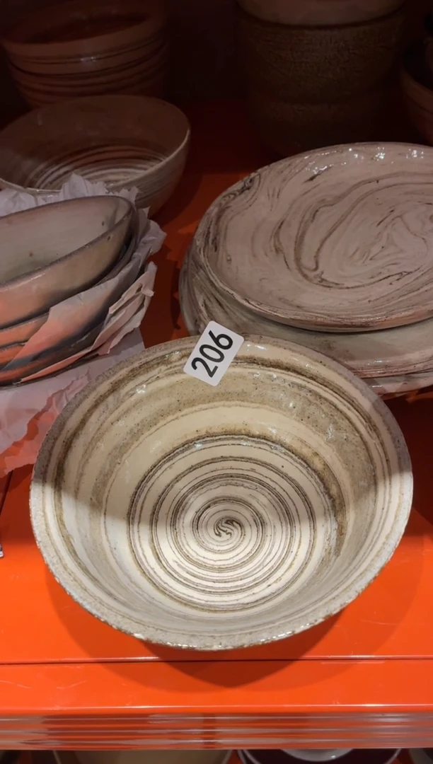 瓷片芷*206绞胎泥手工碗1个