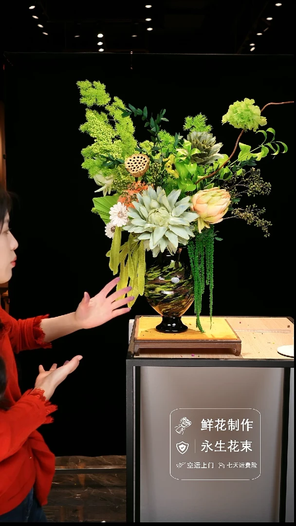 手工艺品琉璃手工花器花束空运包邮送货上门-以图片为准