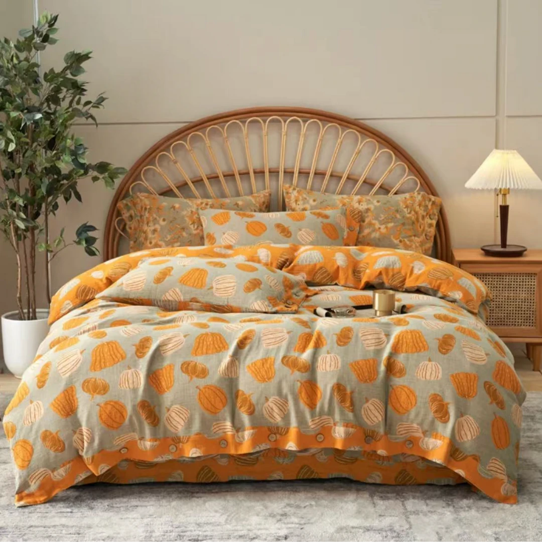 精品双层纱四件套--南瓜-3