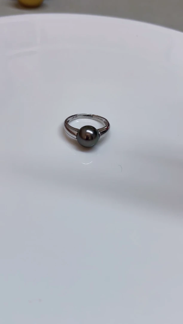 银S925镶嵌戒圈海水珍珠10mm