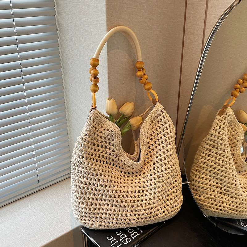 仙茉2025新款大容量包包编制包时尚百搭单肩包海边沙滩假日编织包