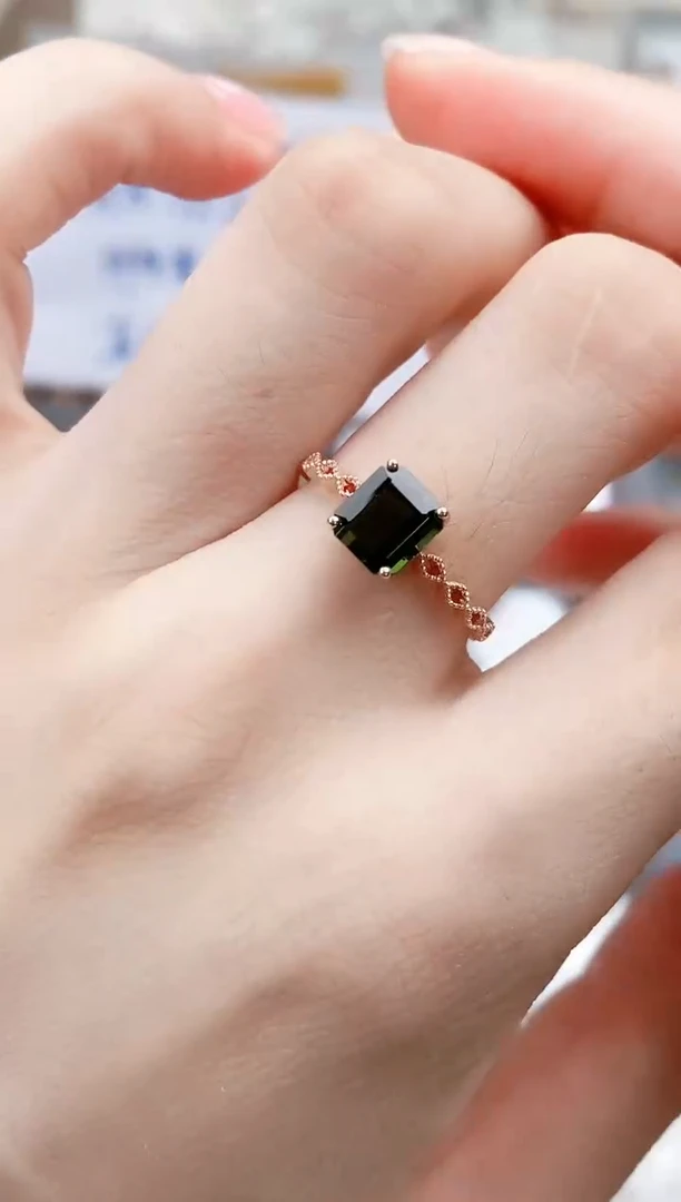 18K金镶嵌戒指碧玺-专柜-13#