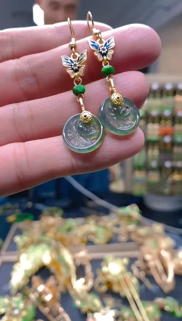 【闪购商品】翡翠耳饰合金206翡翠耳钩
