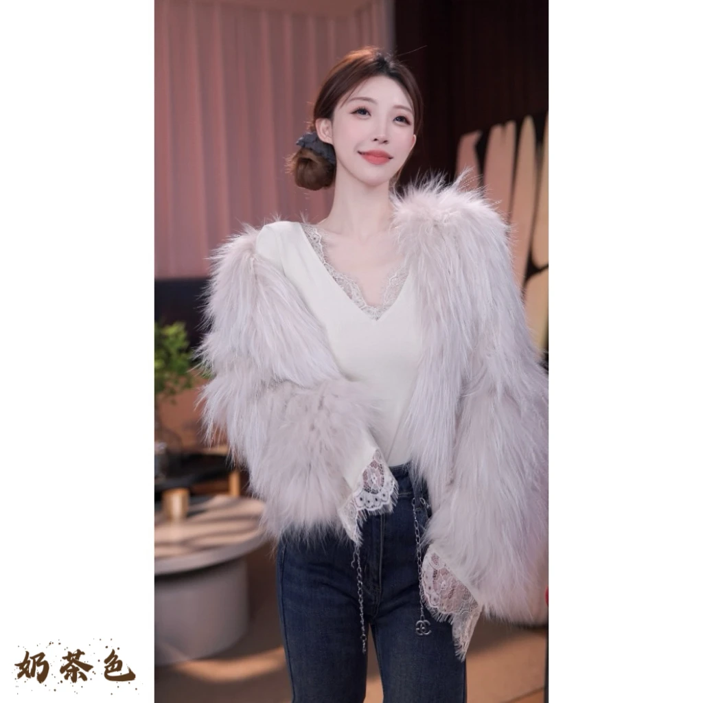 林北鼻-【双编妲己】 韩单冬季显瘦温柔气大气毛外套
