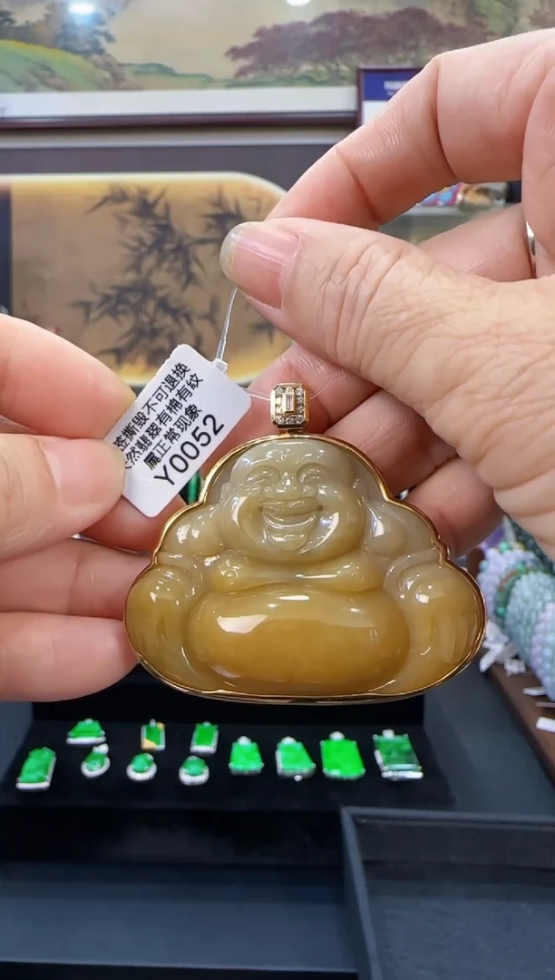 颈饰18K金镶嵌翡翠Y0052佛公