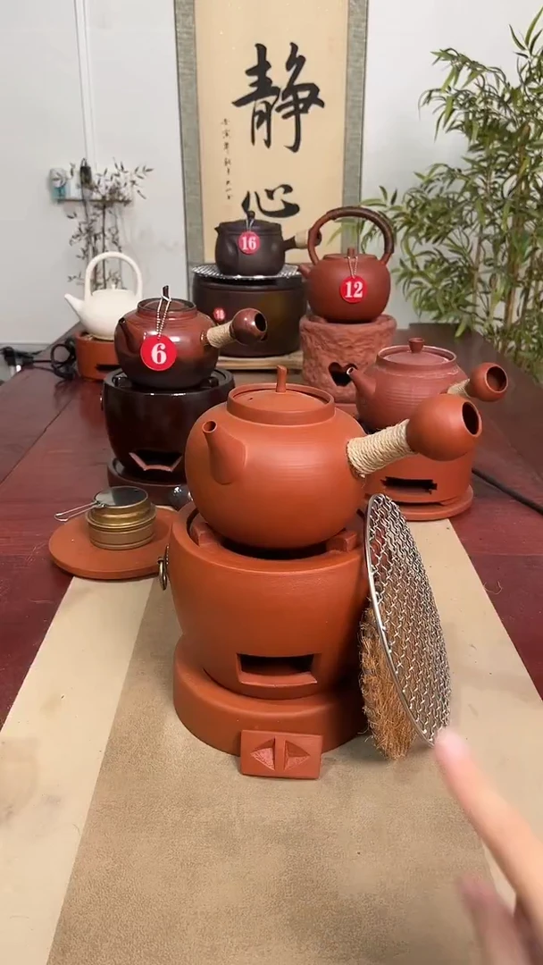 方口小炭炉＋700毫升砂铫壶＋炉垫（烤网＋棕垫）