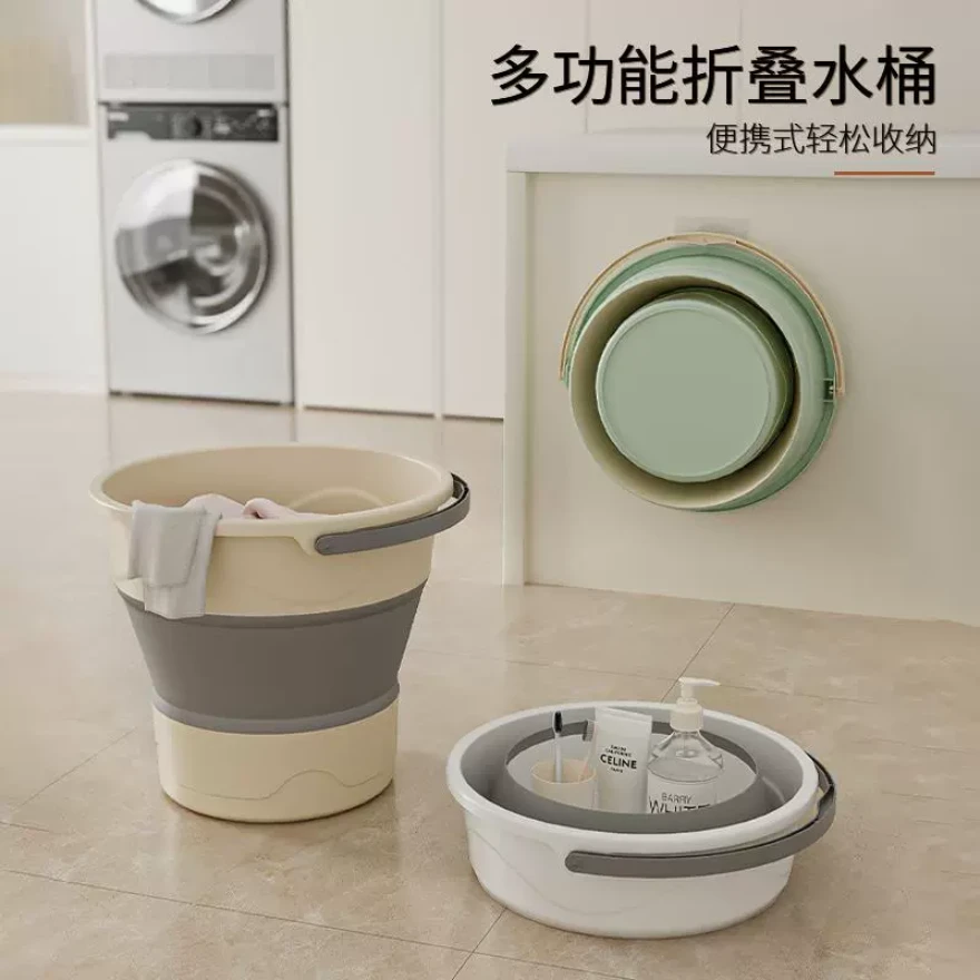 泡脚桶家用小号洗脚盆儿童可折叠足浴盆便携式水桶专用 混色