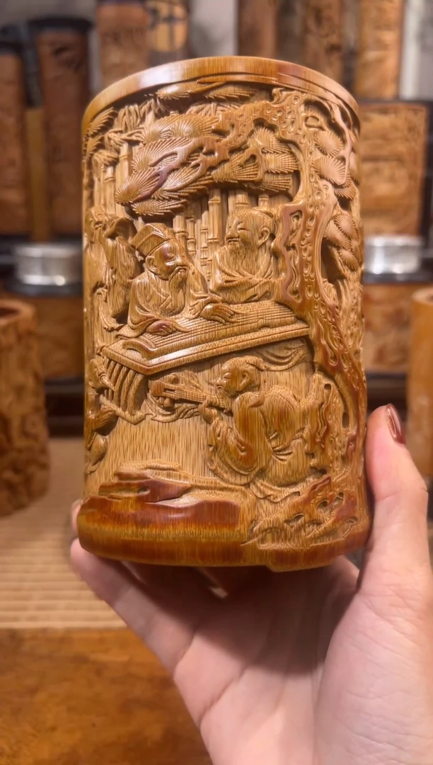 艺*品竹林七贤笔筒