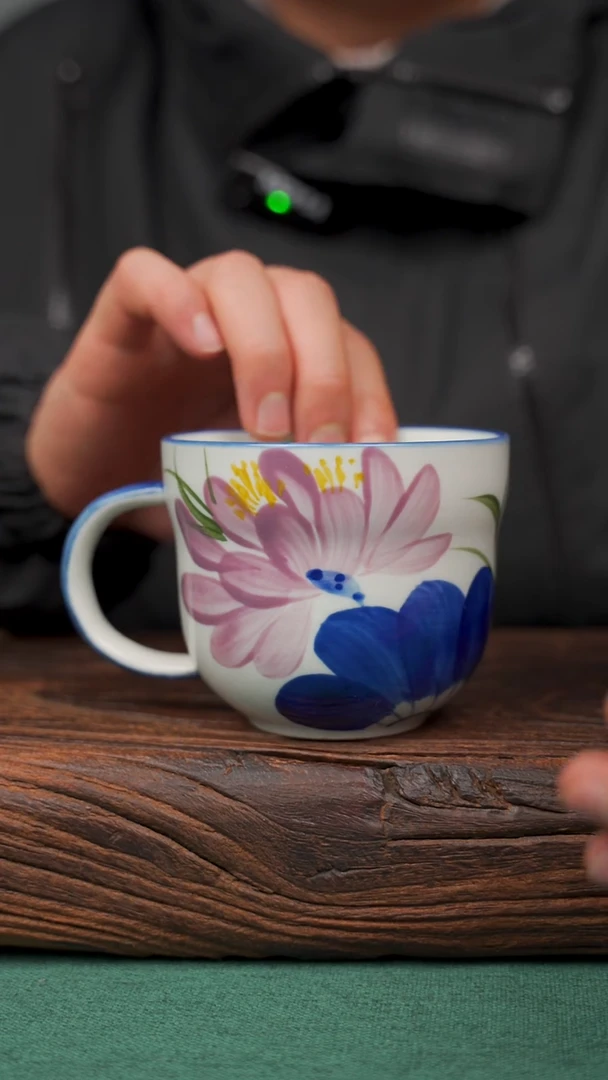 【闪购商品】瓷片80寻一缕瓷香杯釉下手工手绘瓷器