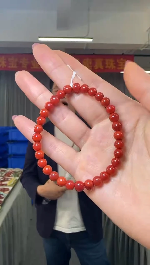 【闪购商品】南红玛瑙手串未镶嵌南红玫红底圆珠单圈手串