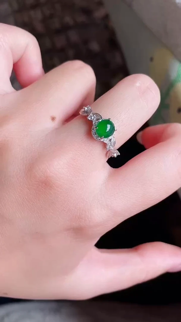 银S925镶嵌戒指翡翠36