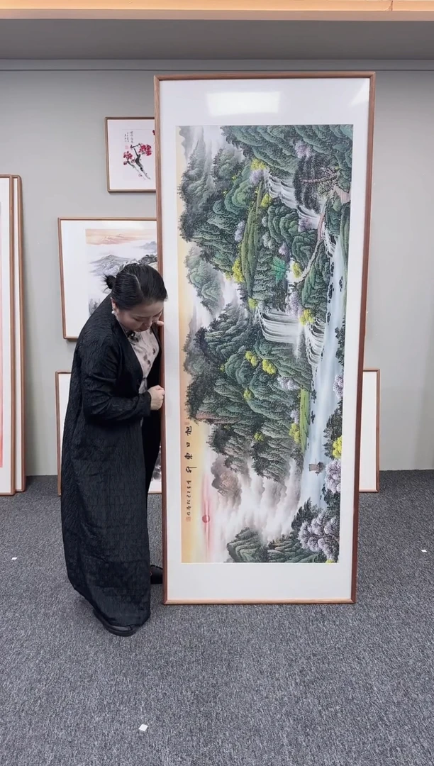 国画旭日东升210*80