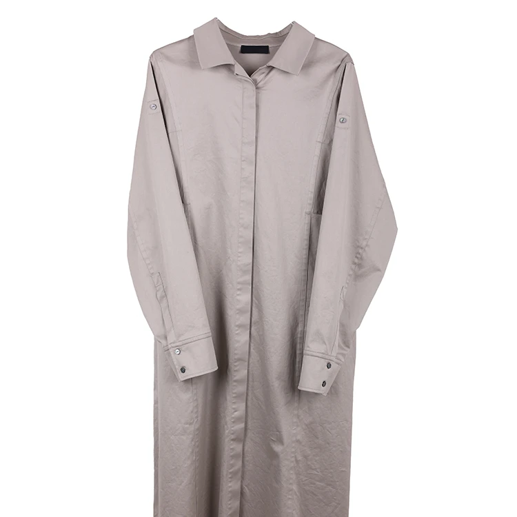 【KLOVA】春秋星月灰色翻领衬衫式风衣 【H】 FW3585(BUN)