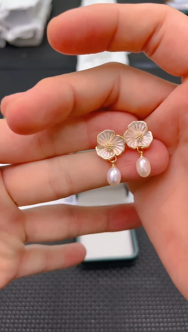 未镶嵌淡水珍珠耳饰ed1252