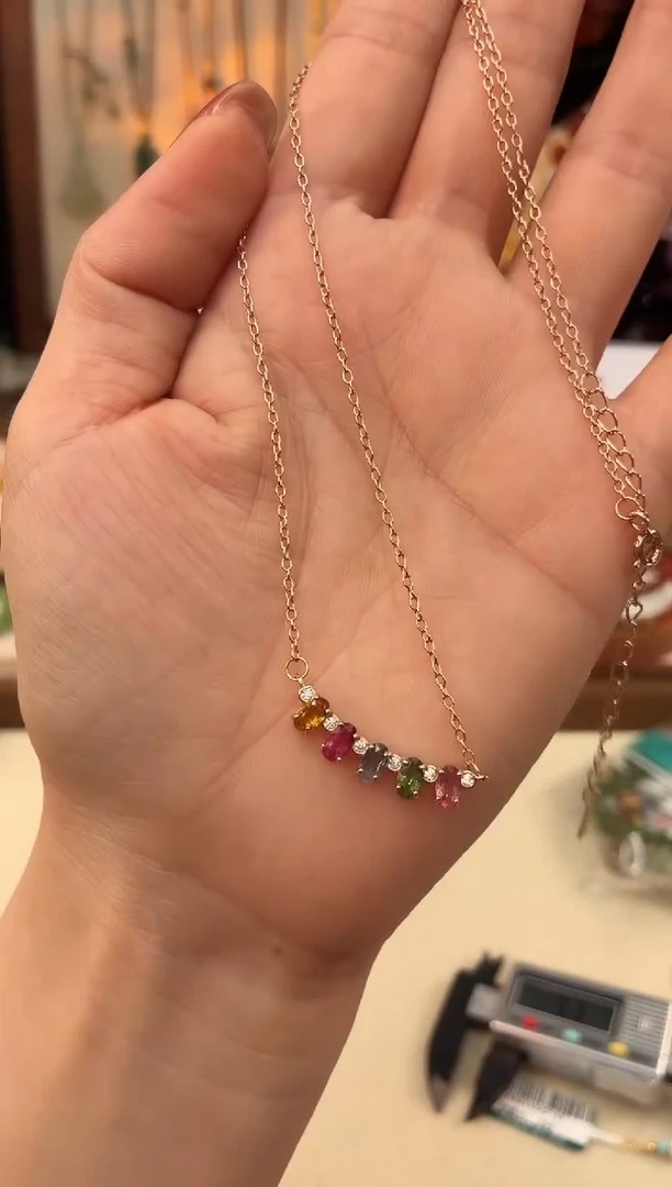 颈饰银S925镶嵌碧玺@@A921F017763