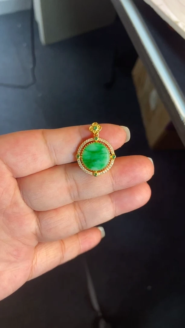 吊坠(不含链)银S925镶嵌翡翠1