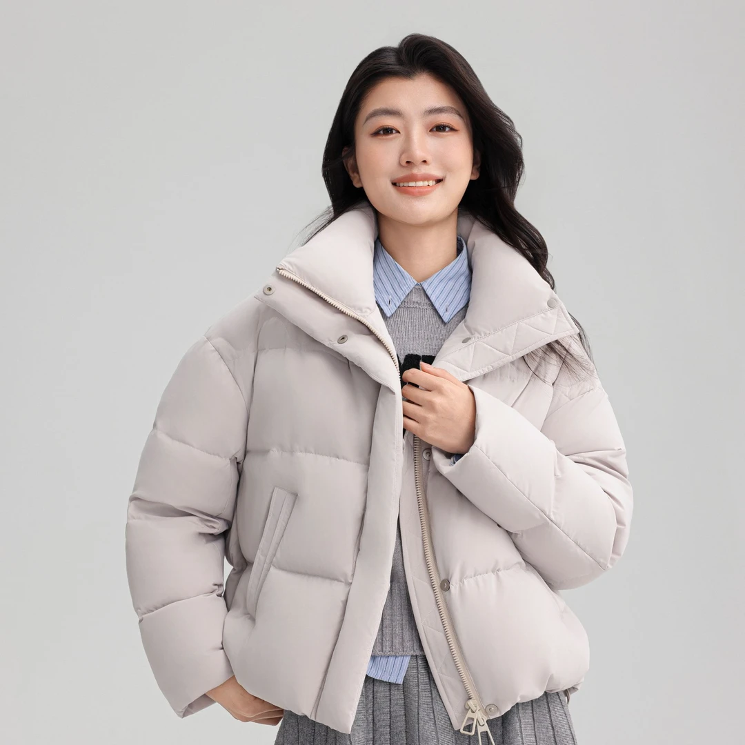 YAYA/鸭鸭90绒时尚短款保暖休闲防风运动加厚羽绒服YE5B601332H