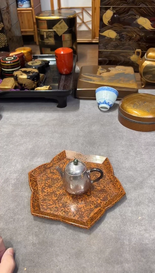 菠萝漆 果子盘  大漆漆器