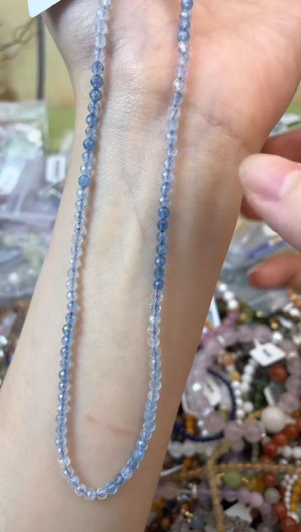 海蓝宝石颈饰银S925镶嵌350