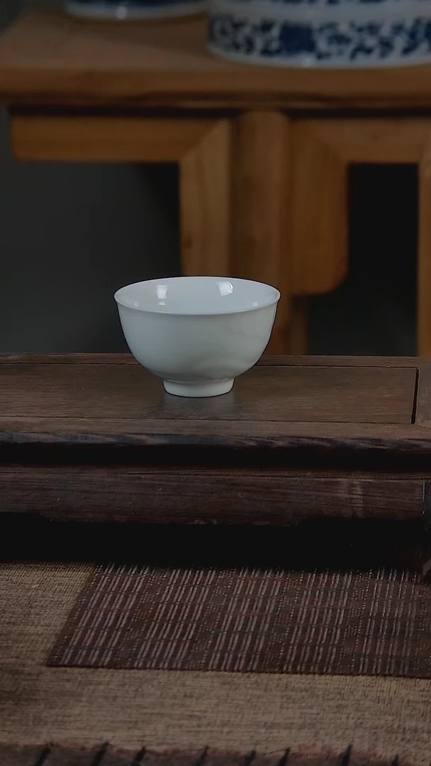 杯折葵非器手工手绘浮雕祥云主人杯