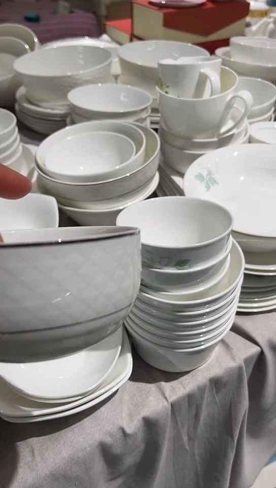 瓷4.25米饭碗3只装无底标