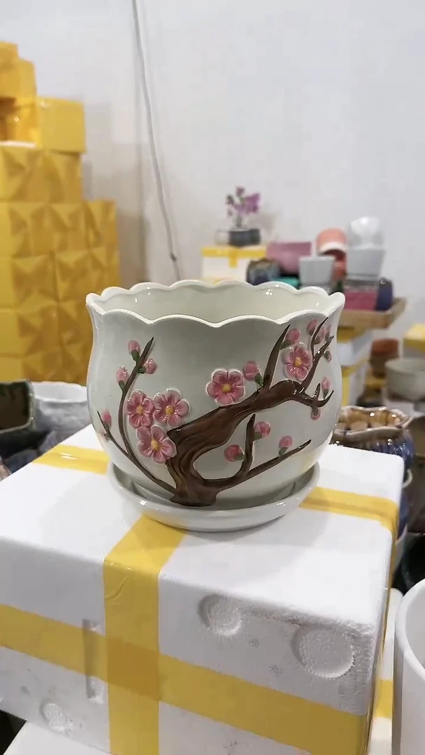 高温陶瓷花盆+E37