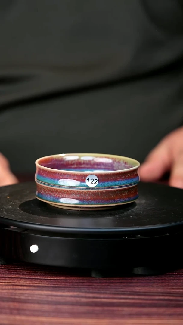 122#盼龙窑一级品原矿钧瓷竹节普洱杯