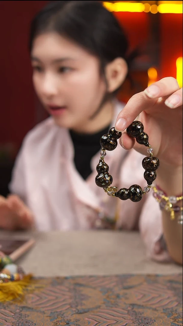 黑螺钿满串玖澄文创漆艺葫芦国风配饰葫芦系列