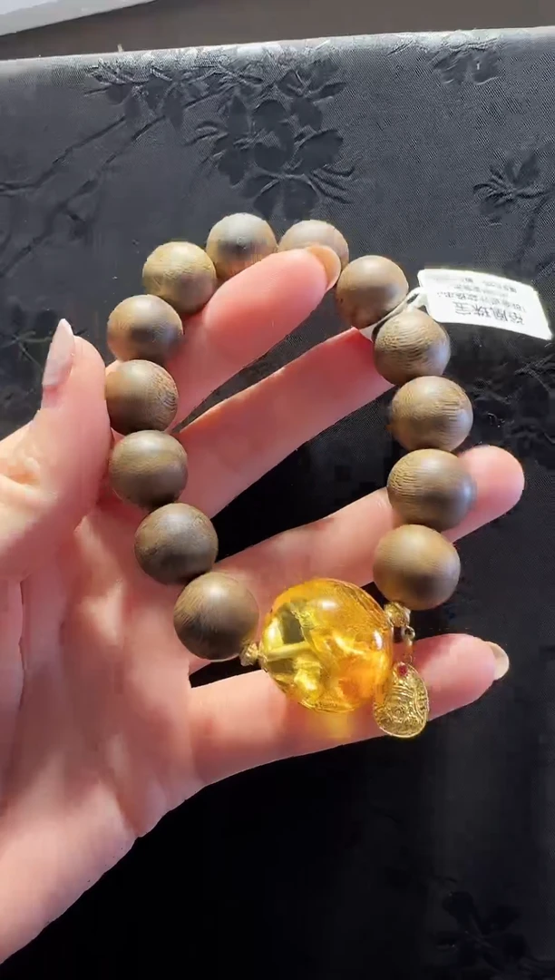 手串沉香18K金镶嵌珠宝原创