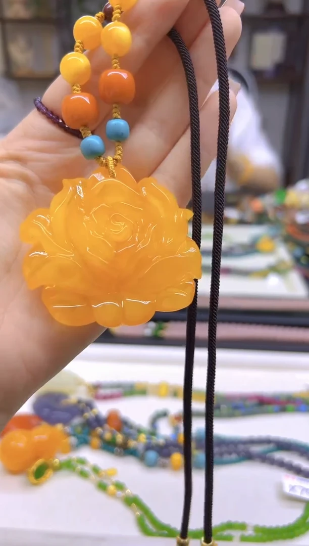 未镶嵌毛衣链蜜蜡DIY款M385