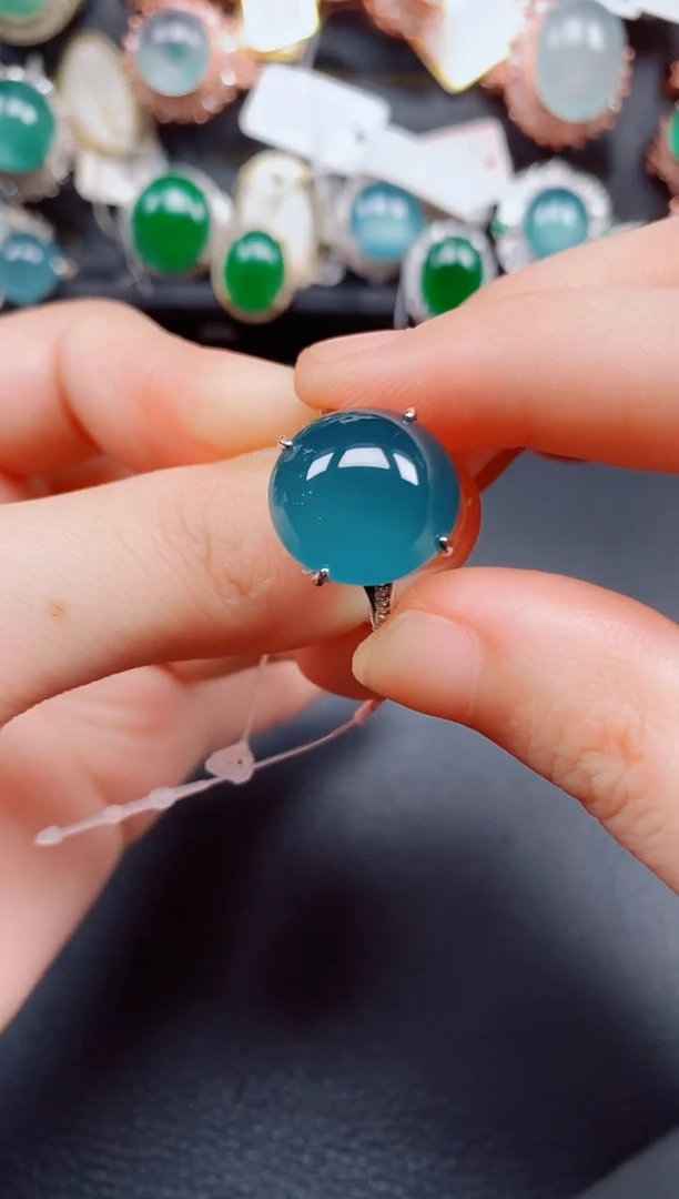 银S925镶嵌戒指翡翠翡翠