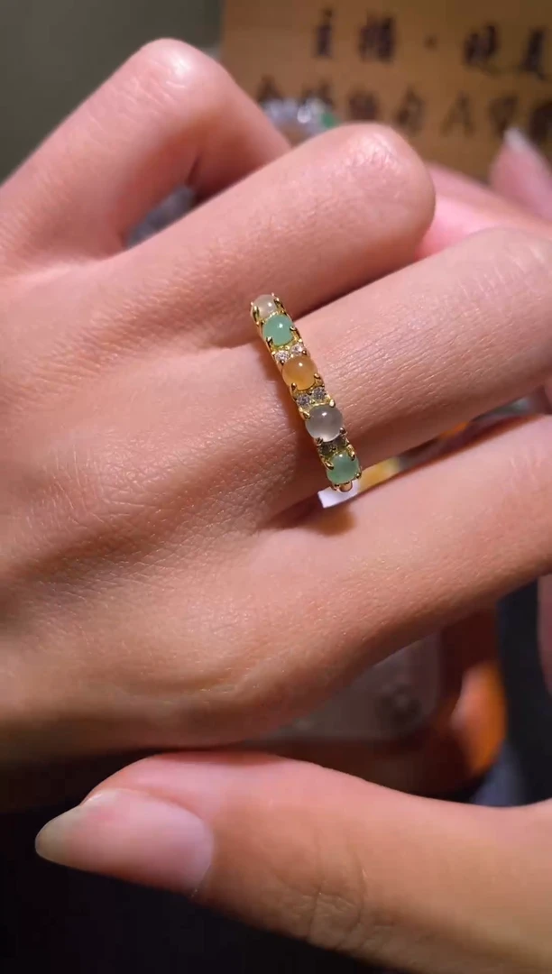 银S925镶嵌戒指翡翠014