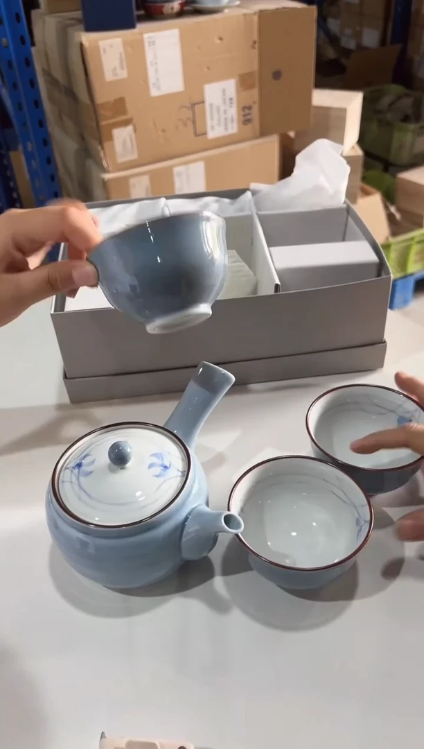 瓷グレー蘭 急須茶器揃グレー蘭 急須茶器揃