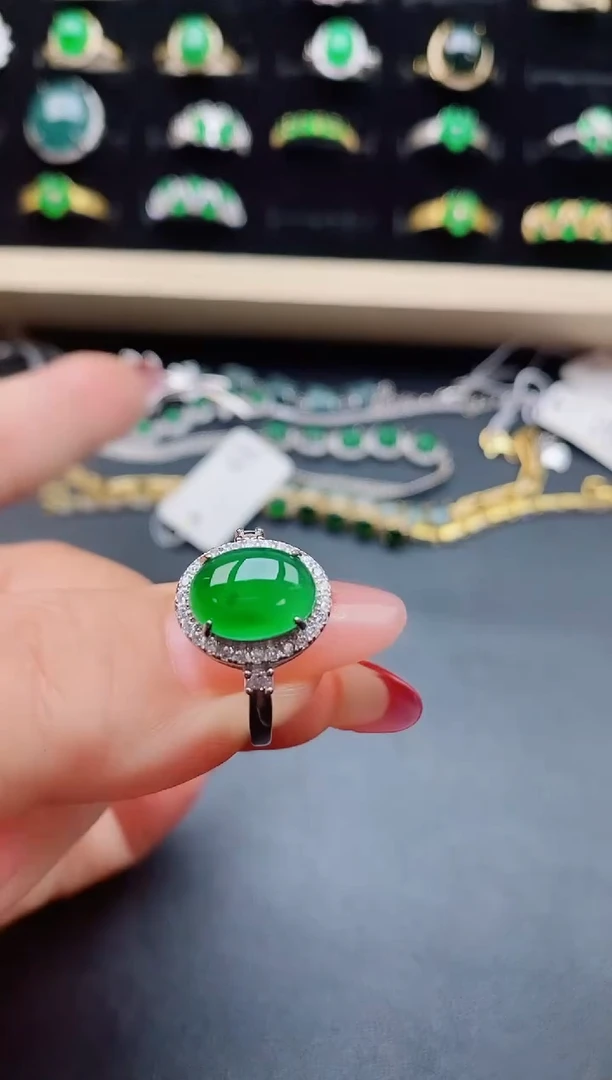 【闪购商品】翡翠戒指银S925镶嵌321321