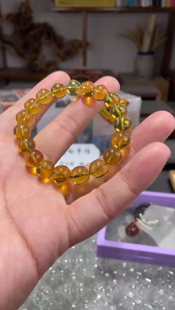 琥珀颈饰未镶嵌10+柳青手串