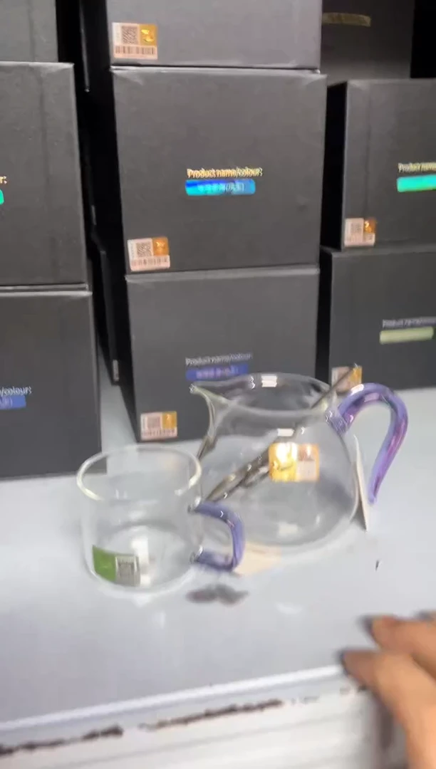 禾器/晶悦茶海/浅紫+禾器清禾杯一个装浅紫色+梅花茶剪