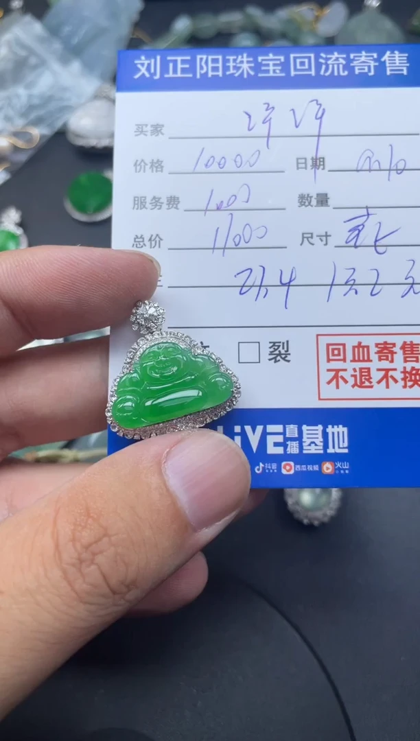 颈饰18K金镶嵌翡翠洋****️花海商品不退不换