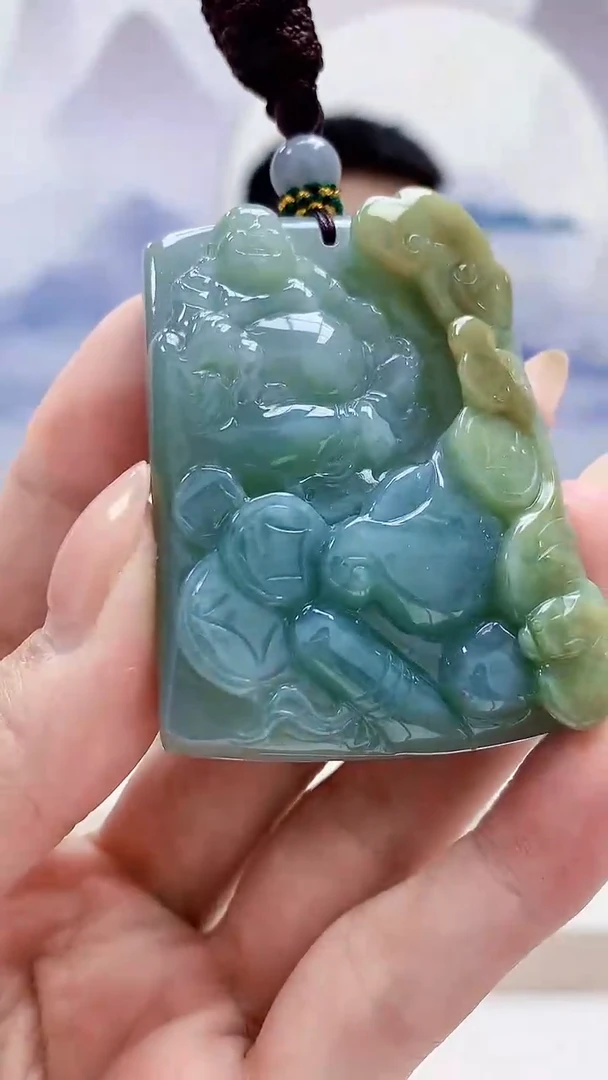 未镶嵌定制翡翠5028MM-毛货挂件70