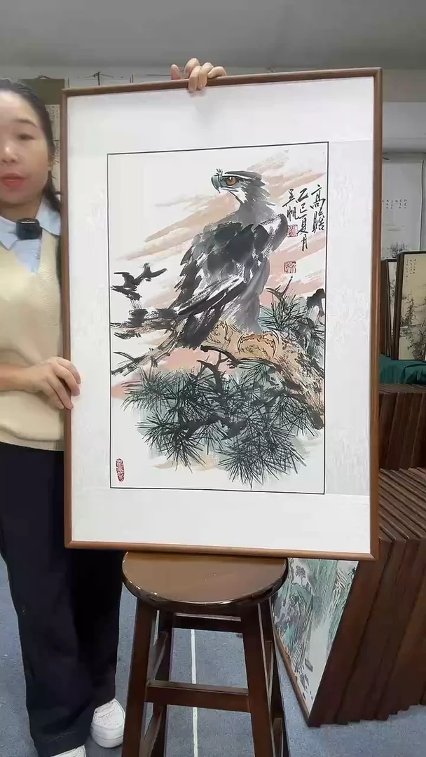 国画尺寸63*93实木画框京东包邮手绘