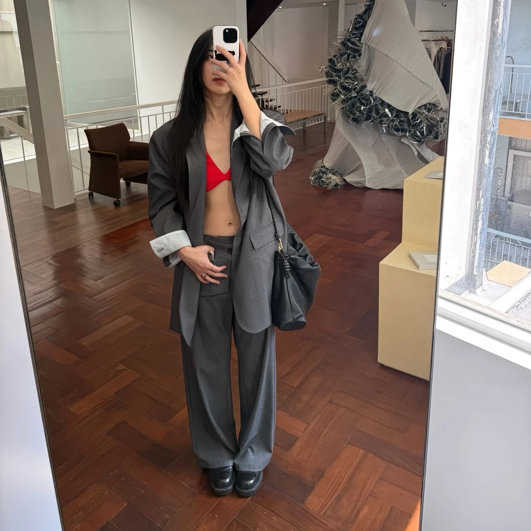 【清】逸语IN choose u笑笑家2025高品质显瘦阔腿裤休闲西裤女86686