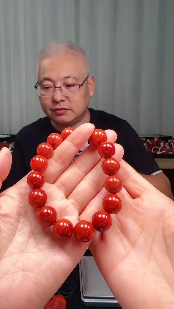 未镶嵌多样性发一件南红玛瑙【毕业级】14mm瓦西火焰纹圆珠单圈