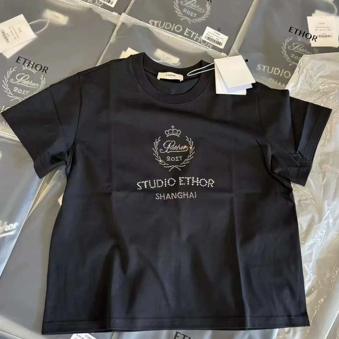 Ethor  25春夏logo烫钻短袖   25-384